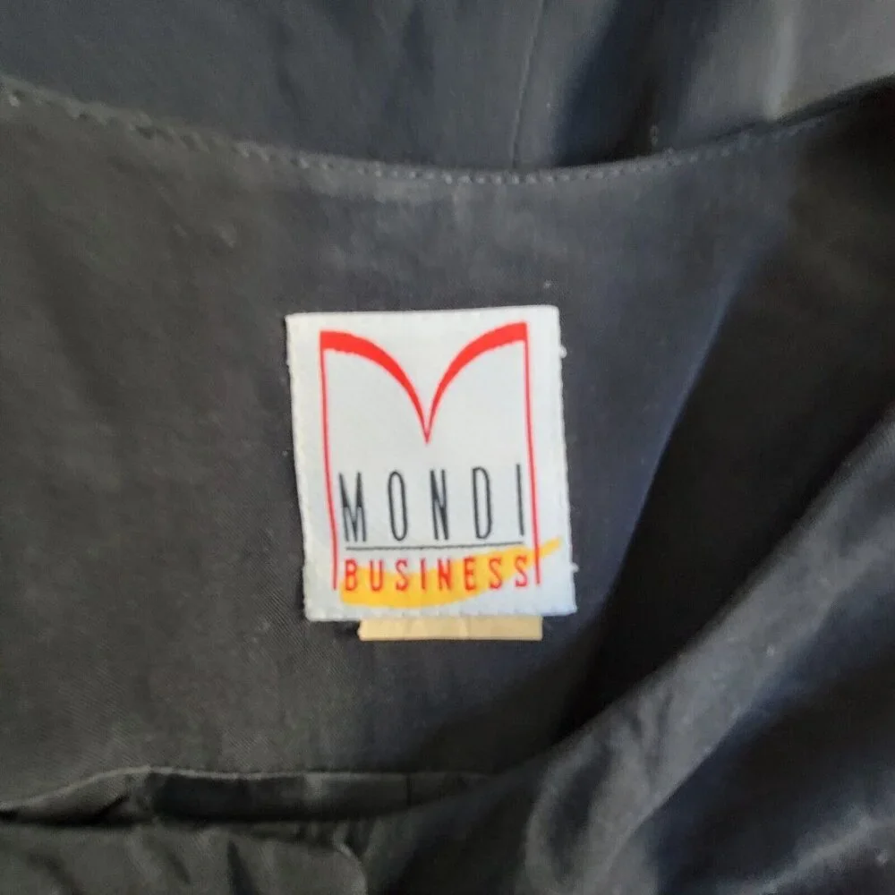 Vintage Mondi Business Womens Button Front Blazer Jacket Size 40 Black Career